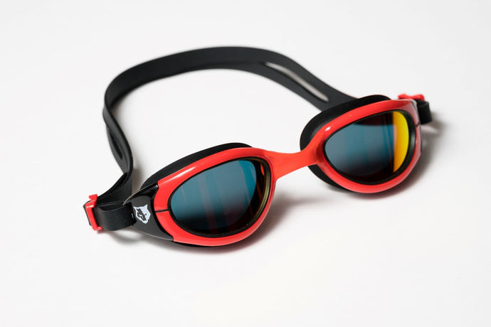 FLOWOLF FH2 Open Water Goggles - Red / Polarized Mirror